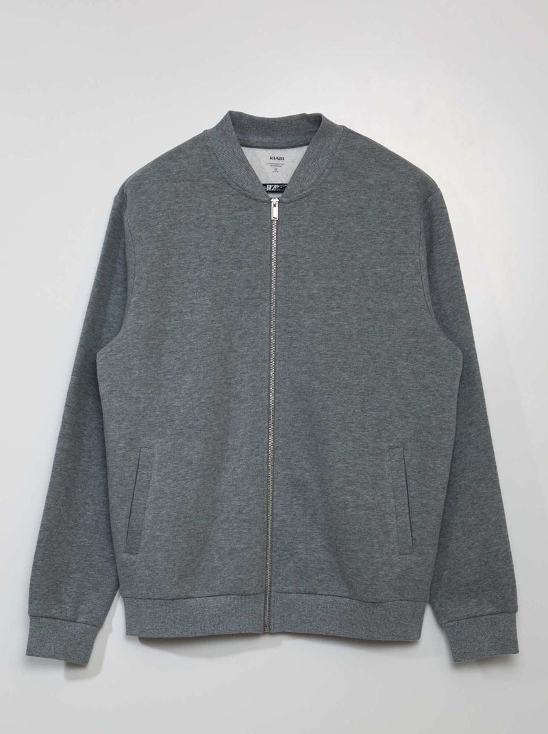 Sweat zippé Gris - Kiabi