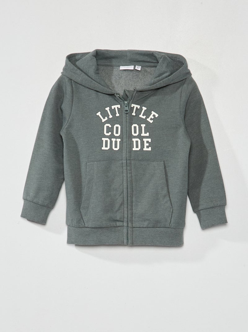 Sweat zippé 'Name It' en molleton Vert - Kiabi