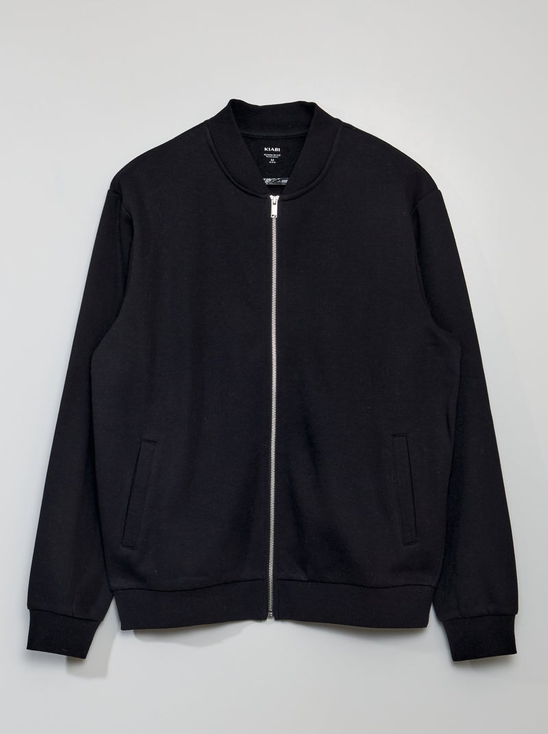 Sweat zippé noir - Kiabi