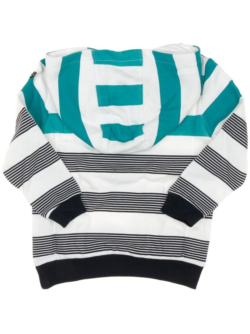 Sweat Zippé Rayure Garçon Blanc - Kiabi