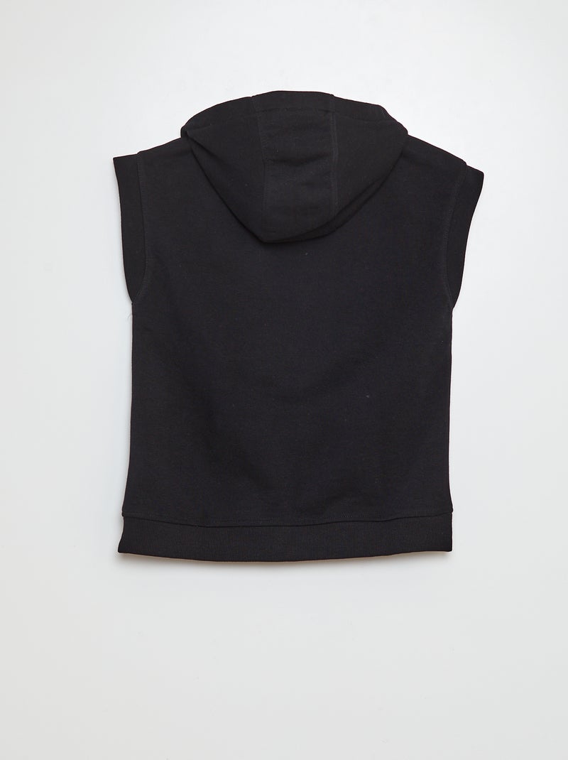 Sweat zippé sans manches NOIR - Kiabi