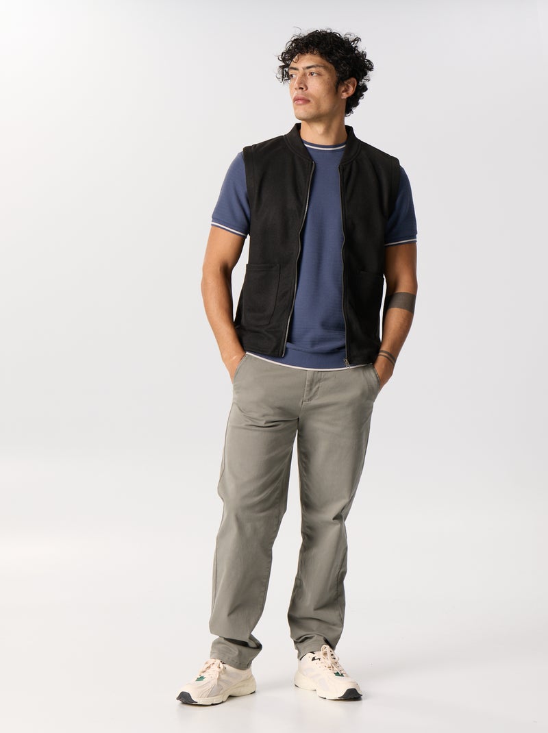 Sweat zippé sans manches Noir - Kiabi