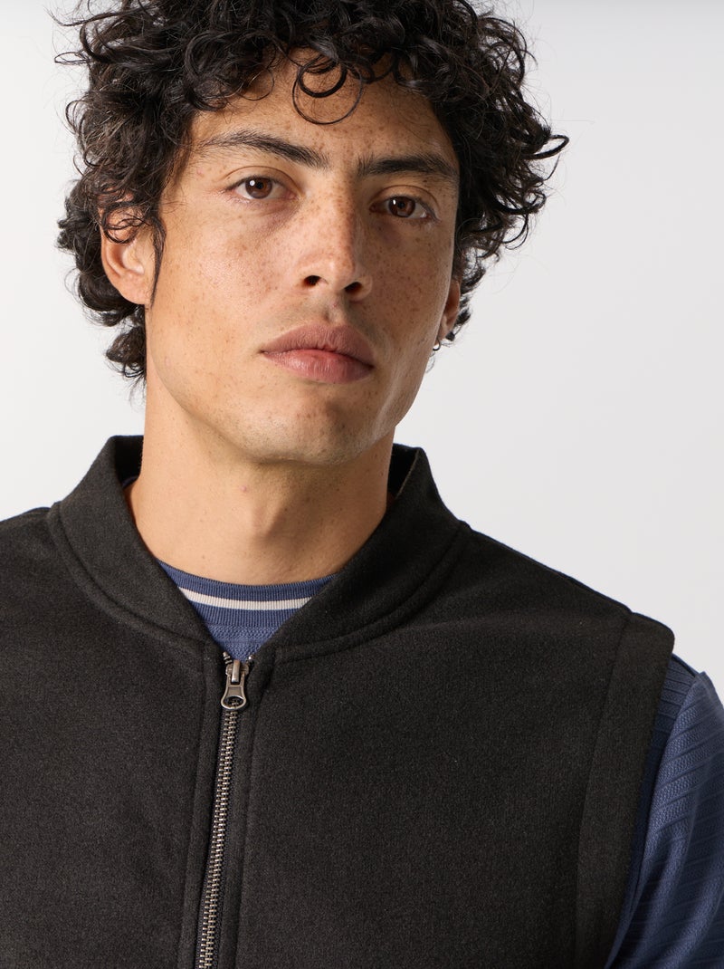 Sweat zippé sans manches Noir - Kiabi