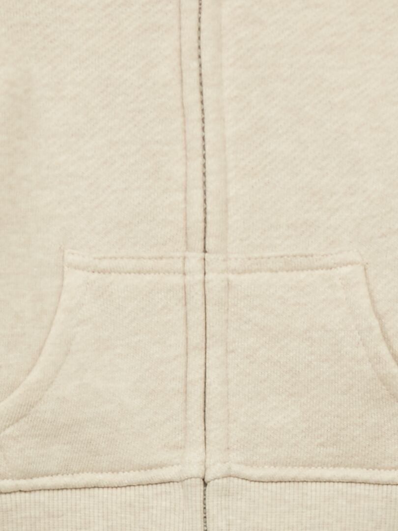 Sweat zippée à capuche Beige - Kiabi