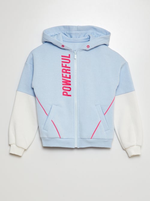Sweat zippée à capuche en molleton type sport - Kiabi
