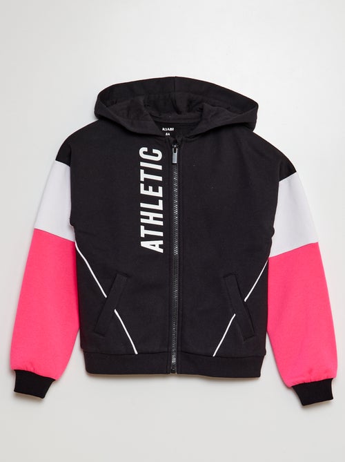 Sweat zippée à capuche en molleton type sport - Kiabi