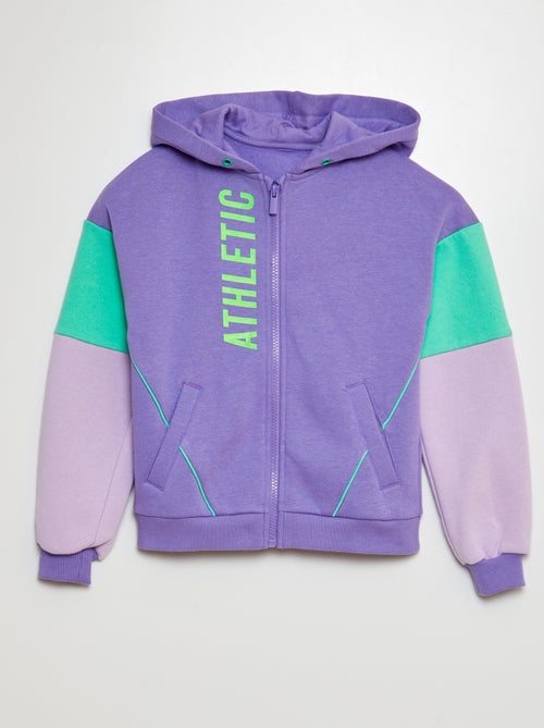Sweat zippée à capuche en molleton type sport - Kiabi