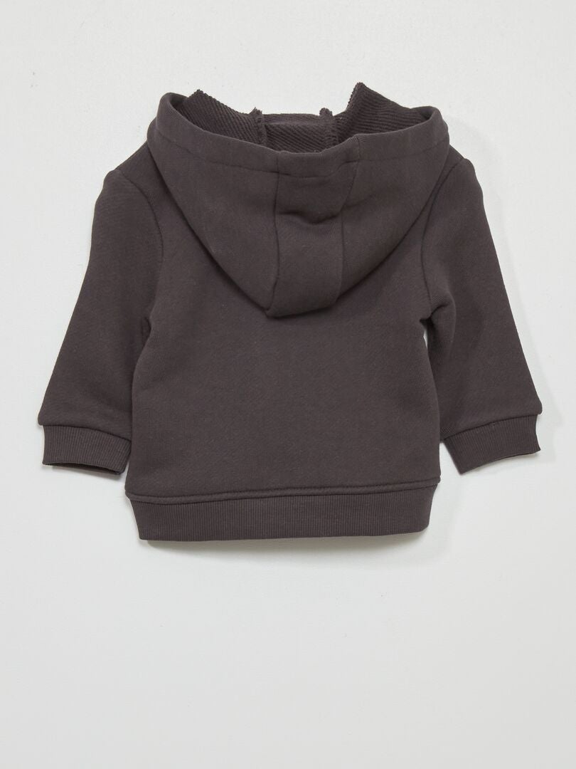 Sweat zippée à capuche gris foncé - Kiabi