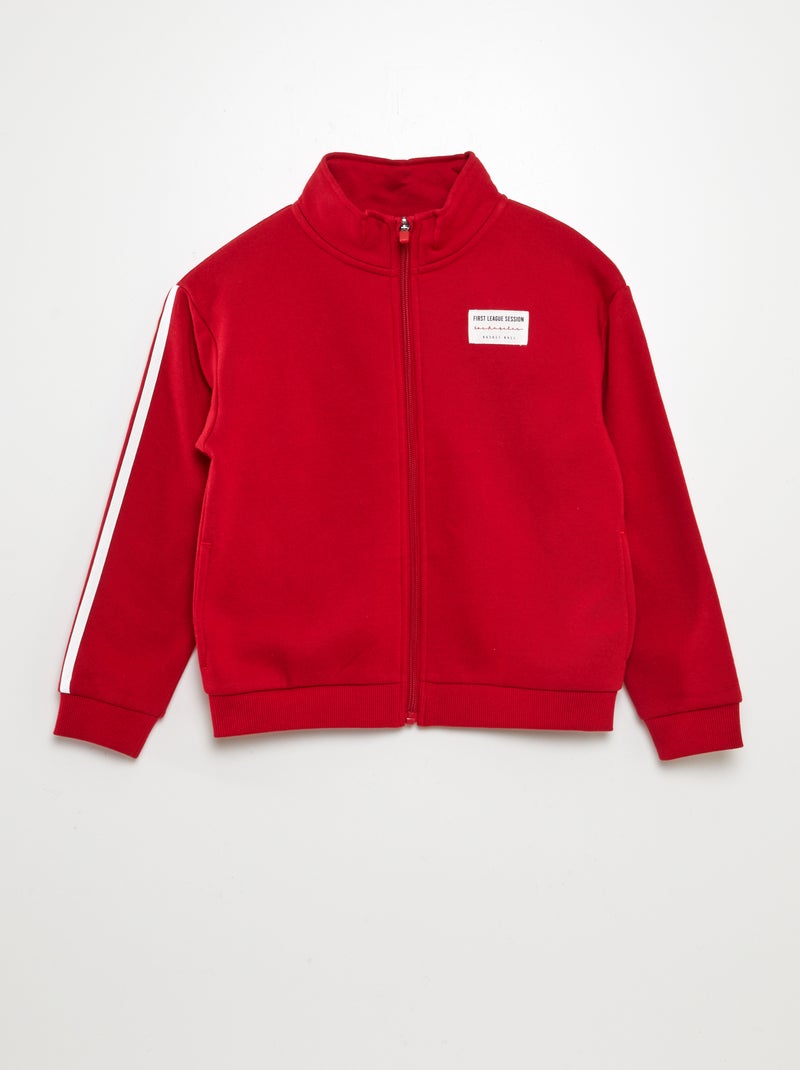 Sweat zippée col montant Rouge - Kiabi