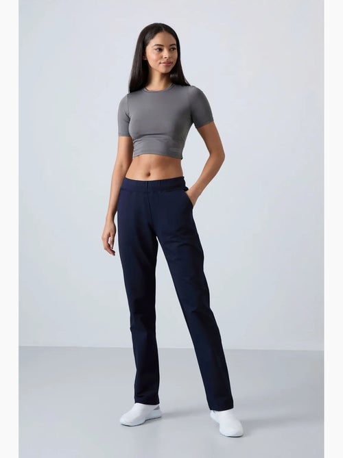 Sweatbroek met hoge taille en rechte pijp tommy - Kiabi