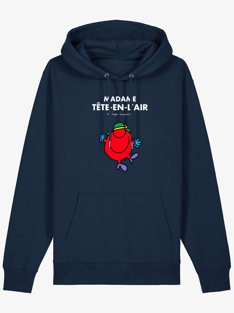 Sweater à capuche Dames - MADAME TÊTE EN L'AIR Marineblauw - Kiabi