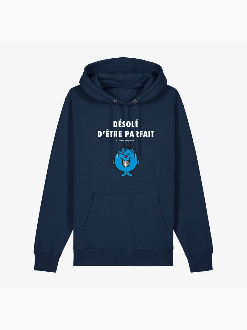 Sweater à capuche Man - DÉSOLÉ D'ÊTRE PARFAIT 2 Marineblauw - Kiabi