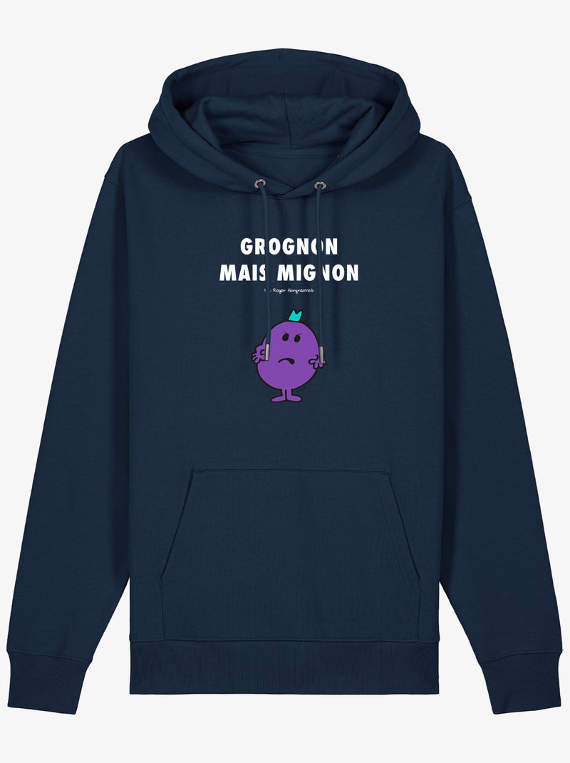 Sweater à capuche Man - GROGNON MAIS MIGNON 2 Marineblauw - Kiabi