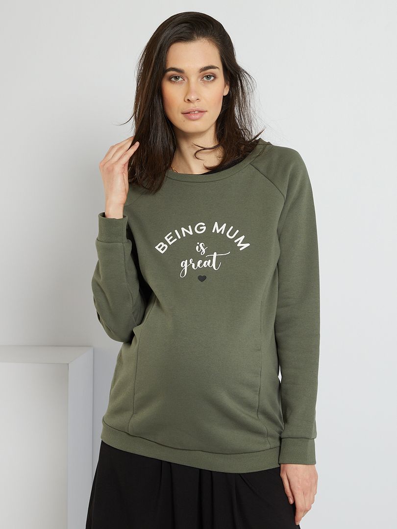Sweater 'Being mum is great' KAKI - Kiabi