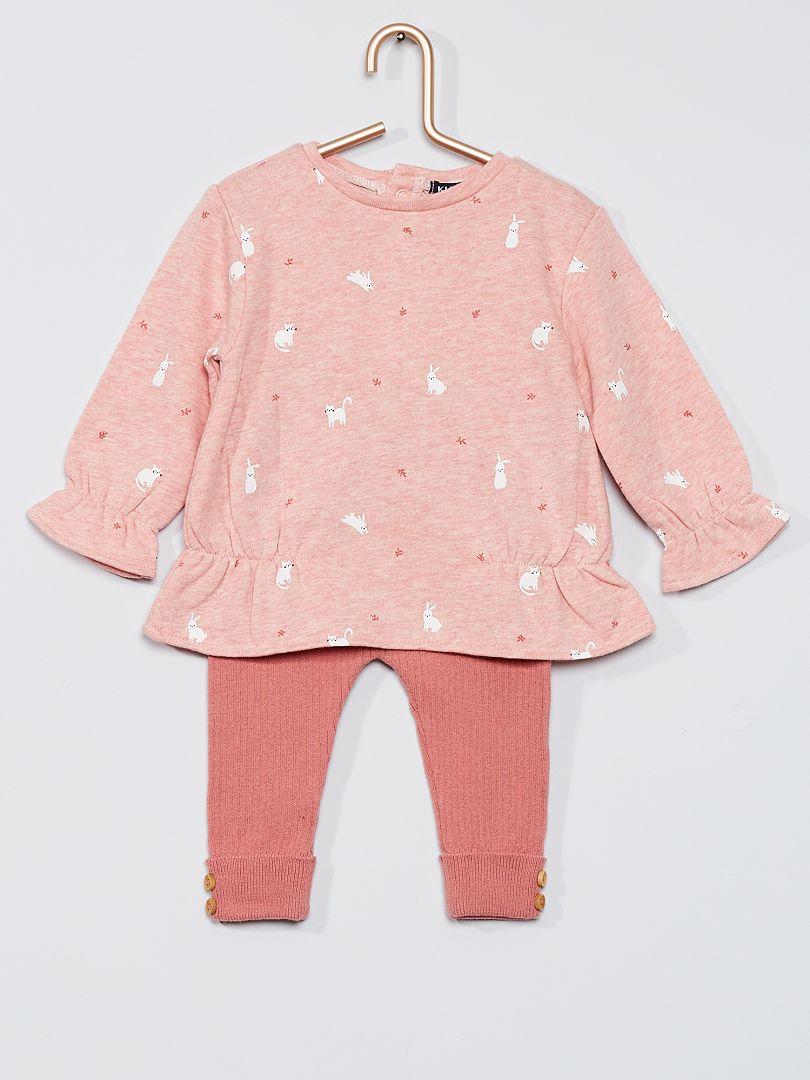Sweater + broek roze - Kiabi