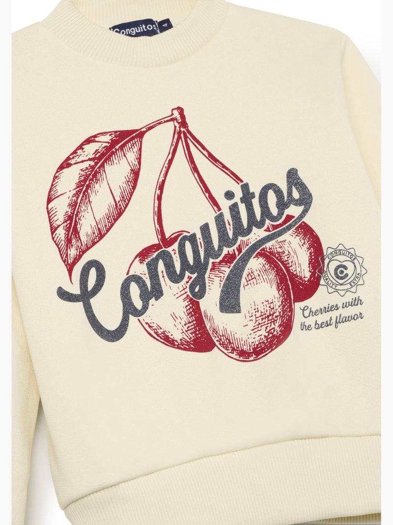 Sweater conguitos logo cherry Beige - Kiabi