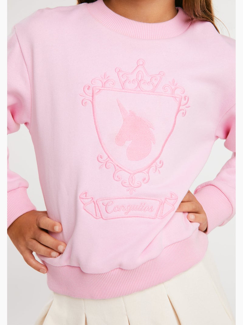 Sweater conguitos sudadera unicornio Roze - Kiabi