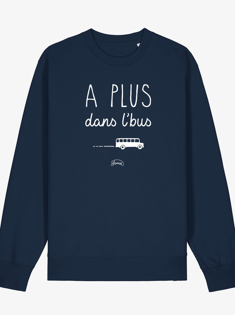 Sweater Dames - A PLUS DANS L'BUS Marineblauw - Kiabi
