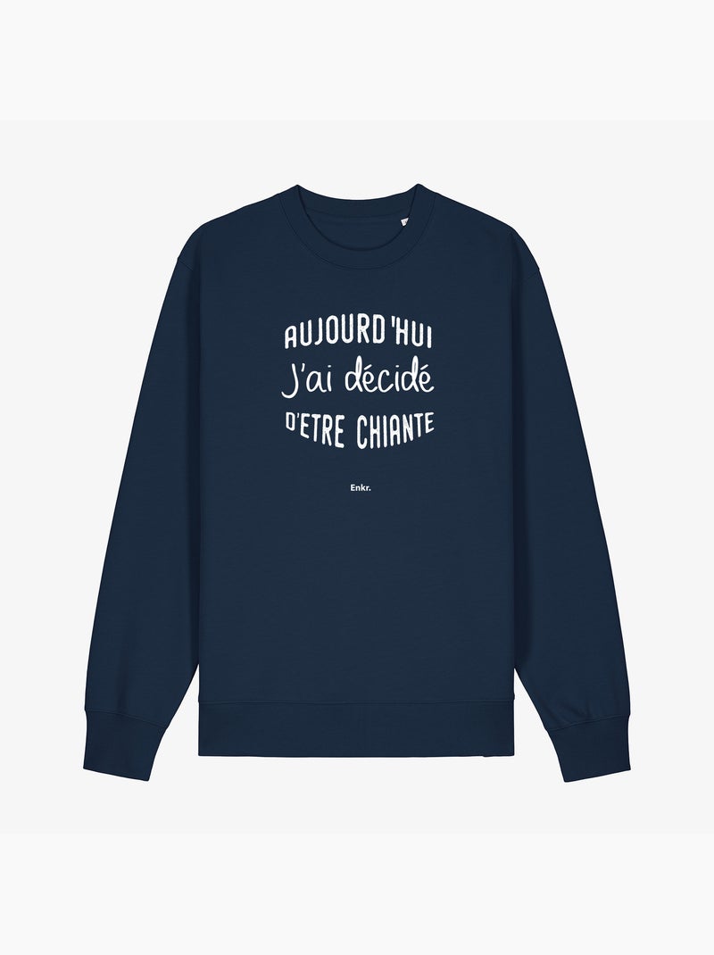 Sweater Dames - AUJOURD'HUI J'AI DÉCIDÉ D'ÊTRE CHIANTE Marineblauw - Kiabi