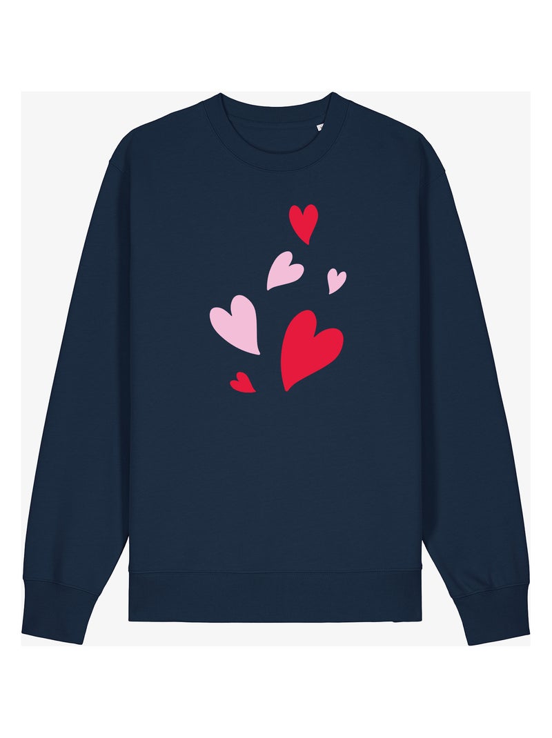 Sweater Dames - BACK MANY HEARTS Marineblauw - Kiabi
