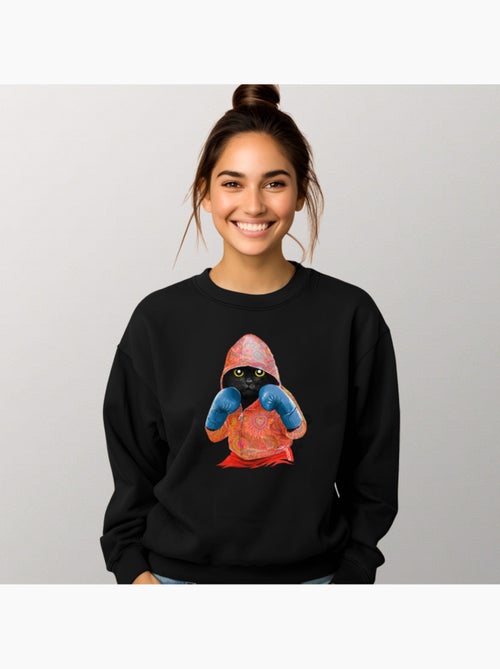 Sweater Dames - BOXING CAT BLACK - Kiabi Sweater Dames - BOXING CAT BLACK - Kiabi