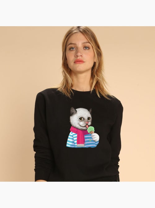 Sweater Dames - CAT AND ICE CREAM - Kiabi Sweater Dames - CAT AND ICE CREAM - Kiabi