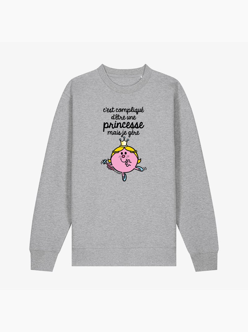 Sweater Dames - C'EST COMPLIQUÉ D'ÊTRE UNE PRINCESSE Gemêleerd grijs - Kiabi