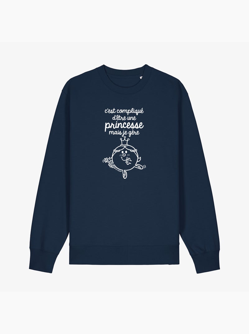 Sweater Dames - C'EST COMPLIQUÉ D'ÊTRE UNE PRINCESSE Marineblauw - Kiabi