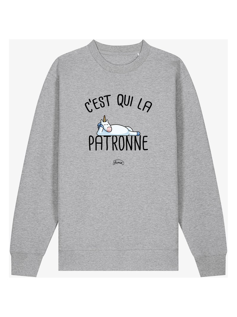 Sweater Dames - C'EST QUI LA PATRONNE Gemêleerd grijs - Kiabi