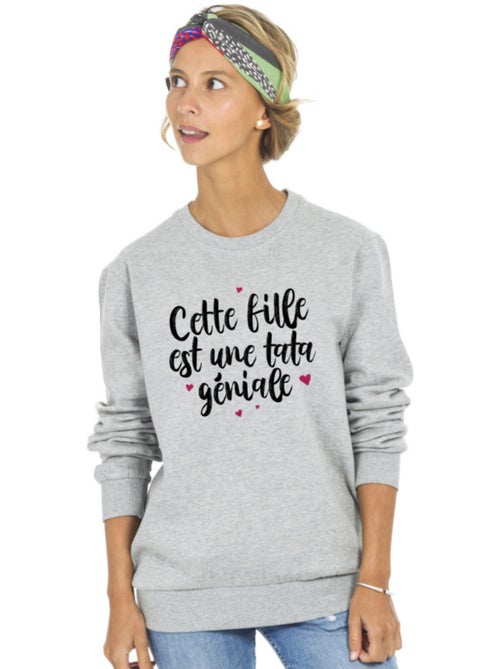 Sweater Dames - CETTE FILLE EST UNE TATA GÉNIALE - Kiabi Sweater Dames - CETTE FILLE EST UNE TATA GÉNIALE - Kiabi