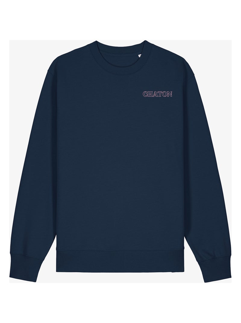 Sweater Dames - CHATON CŒUR Marineblauw - Kiabi