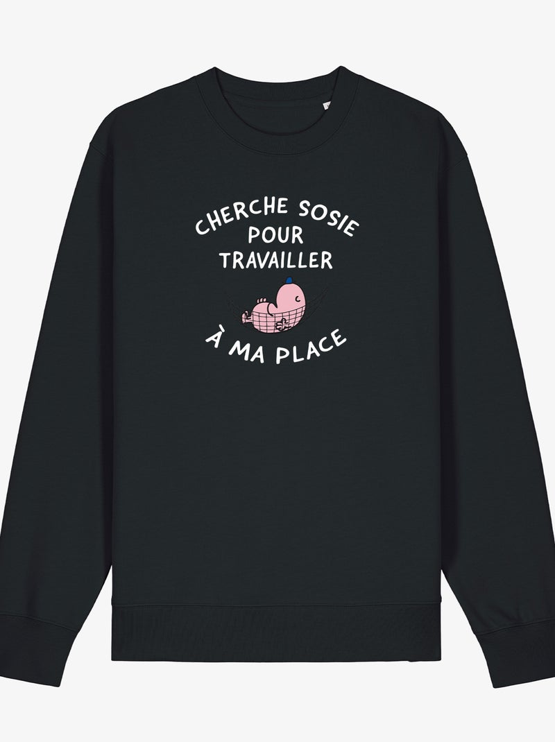 Sweater Dames - CHERCHE SOSIE POUR TRAVAILLER A MA PLACE Zwart - Kiabi