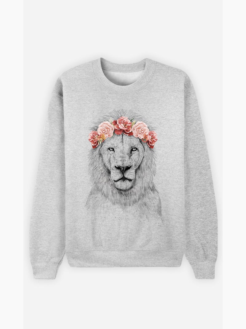 Sweater Dames - FESTIVAL LION SPRING Gemêleerd grijs - Kiabi