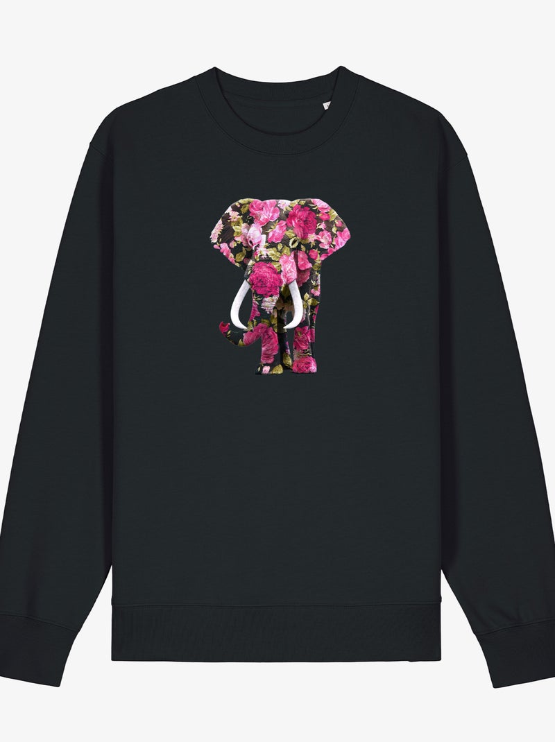 Sweater Dames - FLORAL ELEPHANT Zwart - Kiabi