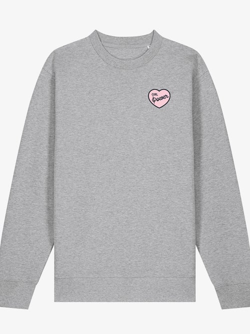 Sweater Dames - GIRL POWER PINK HEART - Kiabi Sweater Dames - GIRL POWER PINK HEART - Kiabi