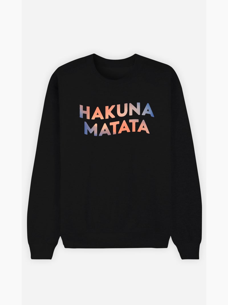 Sweater Dames - HAKUNA MATATA 3 Zwart - Kiabi