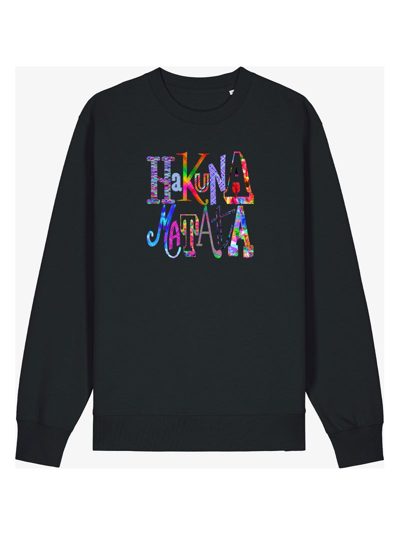 Sweater Dames - HAKUNA MATATA COLOR Zwart - Kiabi