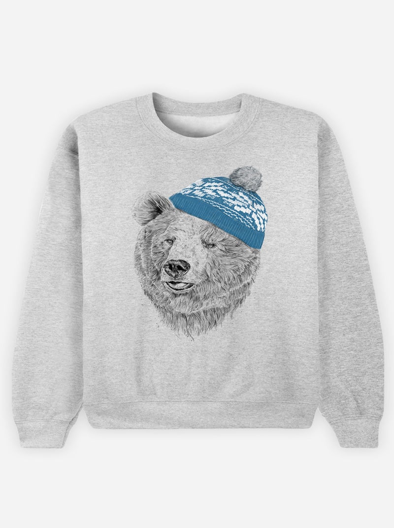 Sweater Dames - HELLO WINTER Gemêleerd grijs - Kiabi