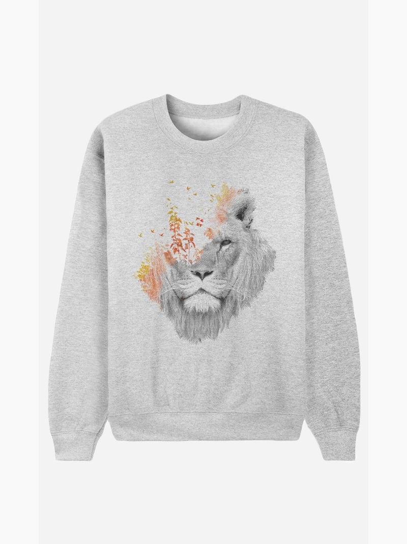 Sweater Dames - IF I ROAR Gemêleerd grijs - Kiabi