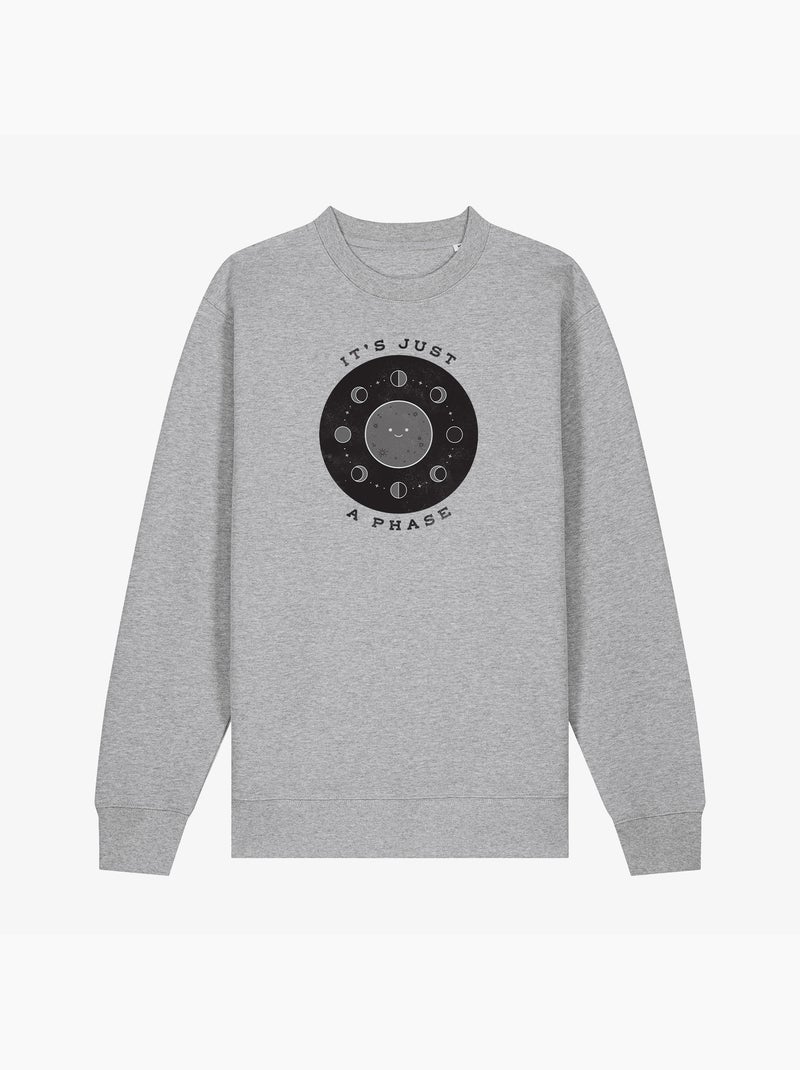 Sweater Dames - IT S JUST A PHASE Gemêleerd grijs - Kiabi