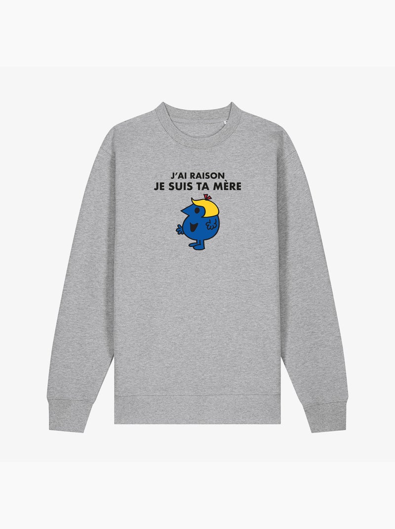 Sweater Dames - J AI RAISON JE SUIS TA MERE Gemêleerd grijs - Kiabi
