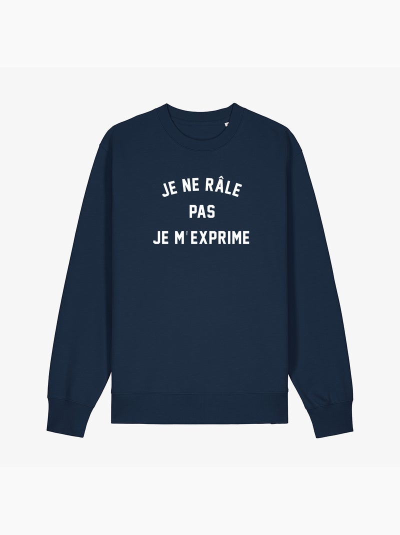 Sweater Dames - JE NE RÂLE PAS JE M'EXPRIME Marineblauw - Kiabi