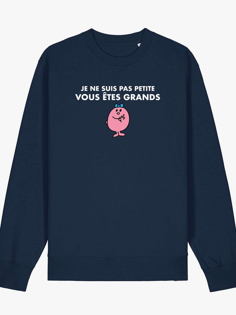 Sweater Dames - JE NE SUIS PAS PETITE VOUS ETES GRANDS Marineblauw - Kiabi