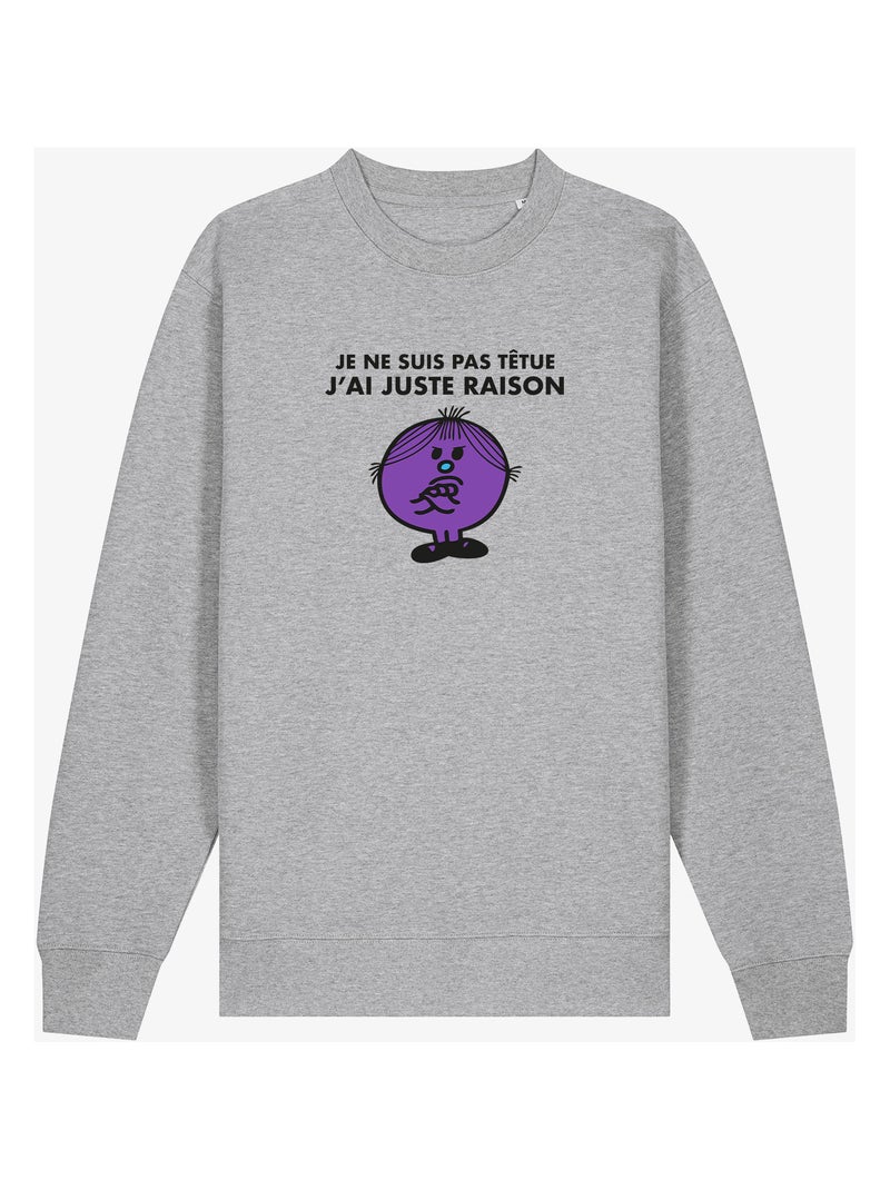 Sweater Dames - JE NE SUIS PAS TETUE J AI JUSTE RAISON Gemêleerd grijs - Kiabi