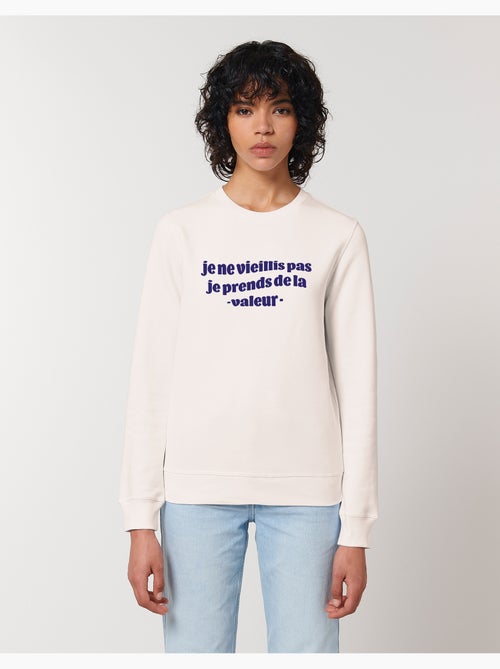 Sweater Dames - JE NE VIEILLIS PAS JE PRENDS DE LA VALEUR BLEU - Kiabi Sweater Dames - JE NE VIEILLIS PAS JE PRENDS DE LA VALEUR BLEU - Kiabi
