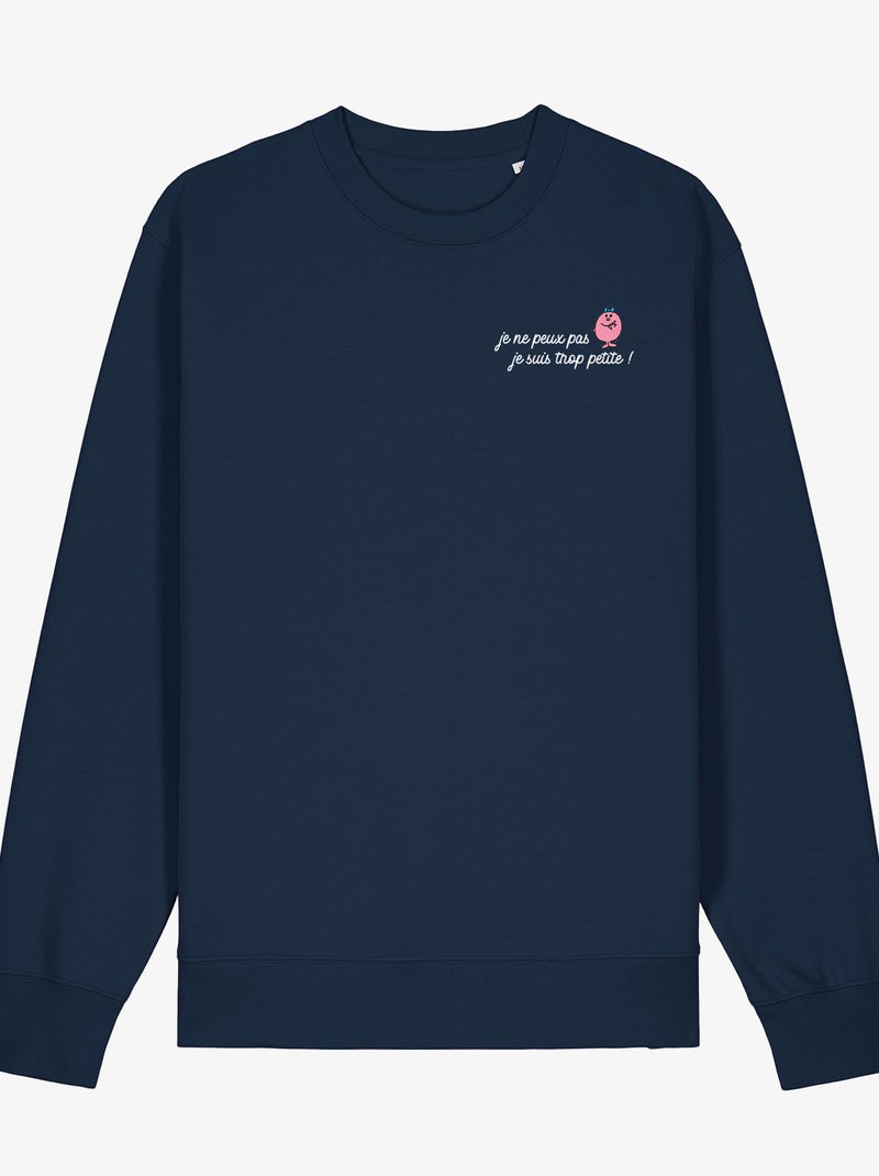 Sweater Dames - JE PEUX PAS JE SUIS TROP PETITE COEUR Marineblauw - Kiabi