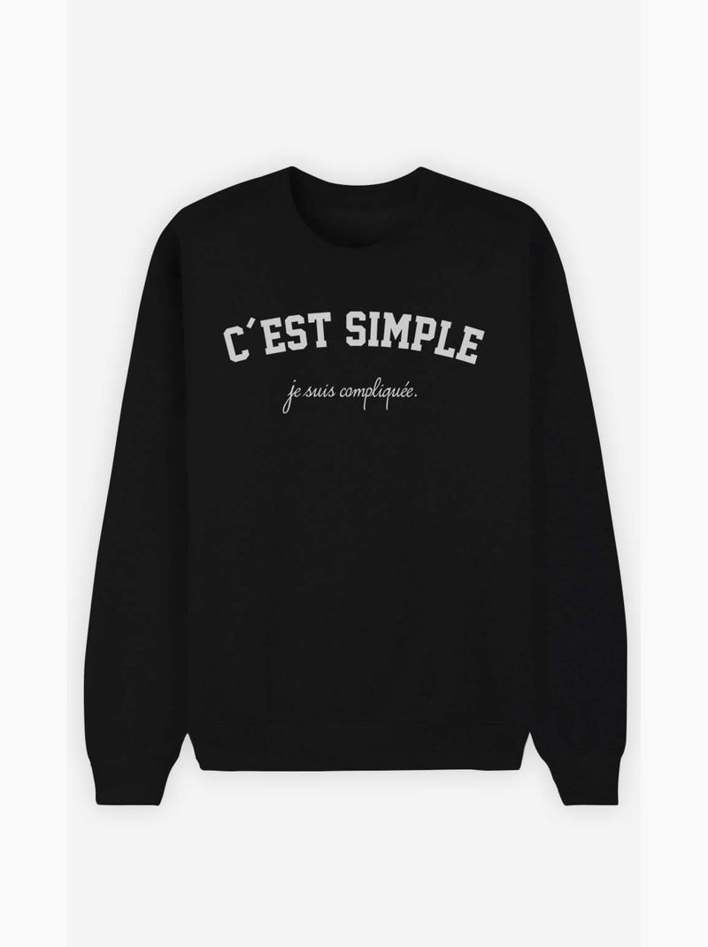 Sweater Dames - JE SUIS COMPLIQUEE Zwart - Kiabi
