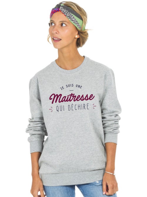 Sweater Dames - JE SUIS UNE MAÎTRESSE QUI DÉCHIRE - Kiabi Sweater Dames - JE SUIS UNE MAÎTRESSE QUI DÉCHIRE - Kiabi
