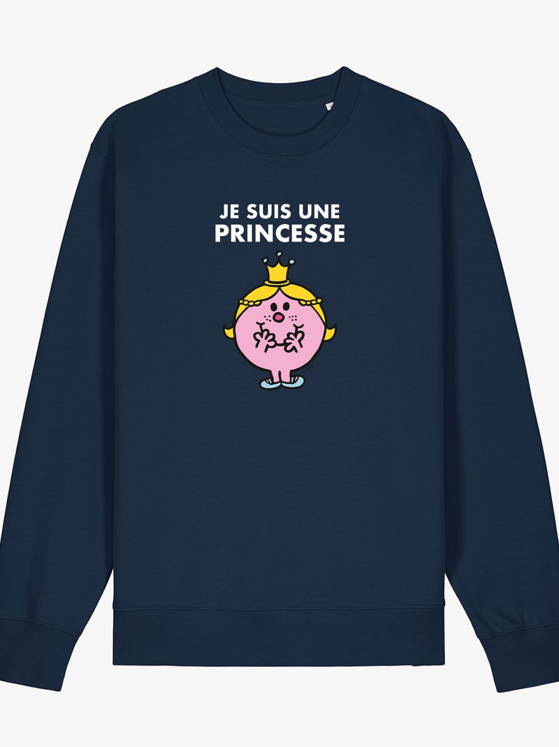Sweater Dames - JE SUIS UNE PRINCESSE FACE Marineblauw - Kiabi