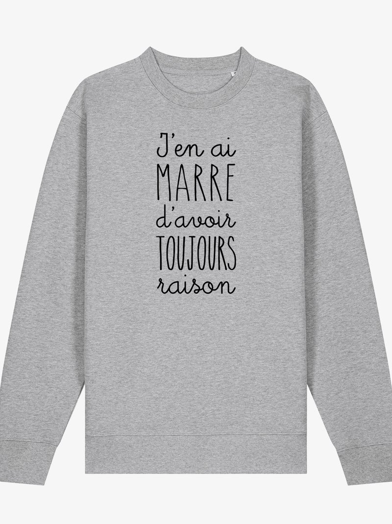 Sweater Dames - J'EN AI MARRE D'AVOIR TOUJOURS RAISON Gemêleerd grijs - Kiabi